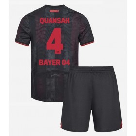 Dětské fotbalový komplet Bayer Leverkusen Jarell Quansah #4 Domácí košile 2025-26 Krátkým Rukávem